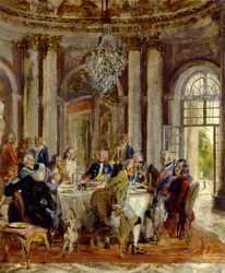 König Friedrichs II. Tafelrunde in Sanssouci. Skizze