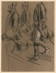Offizier aus dem Gefolge Friedrichs II. Modellstudie zu "Das Treffen Friedrich II. und Joseph II. in Neisse"