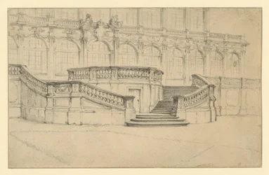 Treppenaufgang zum Mathematisch Physikalischen Salon im Zwinger in Dresden