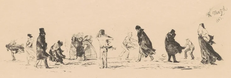 Ohne Titel (Figuren im starken Wind)
