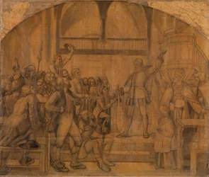 Gustav Vasa spricht zum Volk von Dalarna in der Kirche von Mora