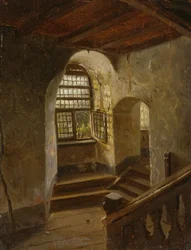 Treppe in einem Schloss am Rhein