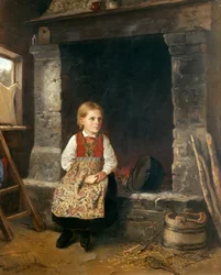 Das Mädchen am Kamin