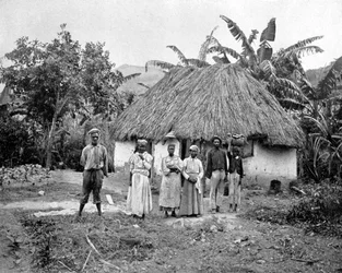 Hütte Schwarzer Bewohner, Jamaika, um 1905.