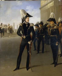Kaiser Nikolaus I. nimmt den offiziellen Bericht von Prinz Lobanov-Rostovsky entgegen
