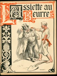 Titelblatt von „Der Butterteller“, Nummer 21, Satirisch in Farben