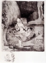 Der Neid - Zeichnung von Willette