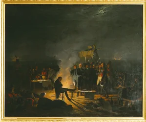 Napoleon in seinem Biwak auf dem Schlachtfeld von Wagram