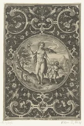 Medaillon mit Venus und dem Apfel des Paris in der Hand und Amor an ihrer Seite