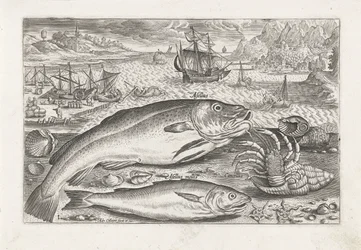 Zwei Fische am Strand