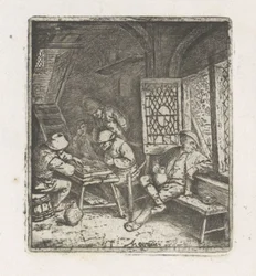 Bauerninterieur mit Tric-Trac-Spielern