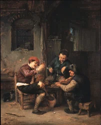 Drei Bauern in einem Gasthaus