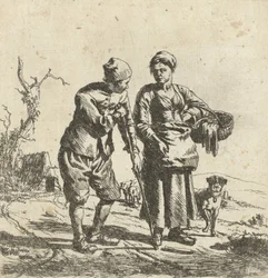 Bauer und seine Frau im Gespräch
