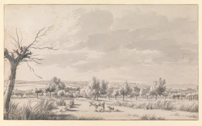 Weite Landschaft mit Vieh
