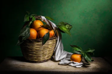 Frische Orangen-Stillleben