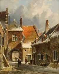 Eine Winterstraßenszene