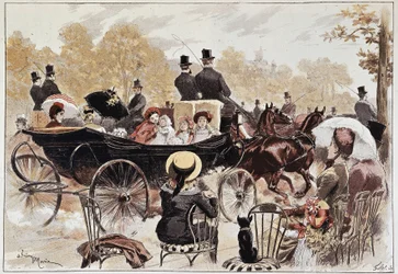 Kinderspaziergang auf den Champs-Elysées von Marie, spätes 19. Jahrhundert