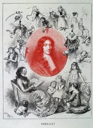 Porträt von Charles Perrault - in „Les contes de fées“ von Charles Perrault, Illustrationen von Adrien Marie