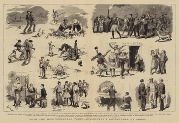 Mit der Mittelmeerflotte, Abenteuer der Midshipmen an Land