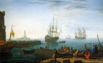 Mittelmeerhafen-Szene