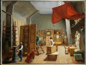 Innenraum des Ateliers des Malers Abel de Pujol, ihr Ehemann