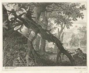 Kaninchenjagd in einer Waldlandschaft