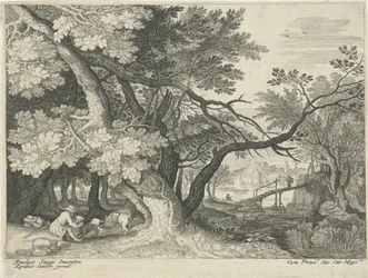 Landschaft mit zwei Jägern