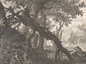 Ein Wald mit einer Hasenjagd, n.d.