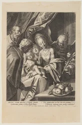 Die Heilige Familie mit der Heiligen Anna und zwei Engeln
