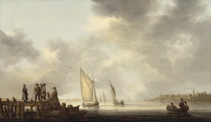 Ein Pier mit Blick auf Dordrecht, frühe 1640er Jahre