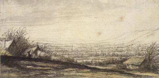 Weite Landschaft mit Hütte und Vieh, spätes 17. Jahrhundert
