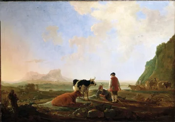 Hirten mit Kühen