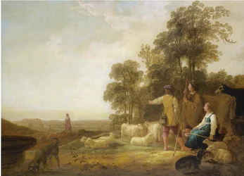 Landschaft mit Hirten und Hirtinnen
