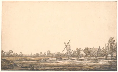 Landschaft mit einer Mühle