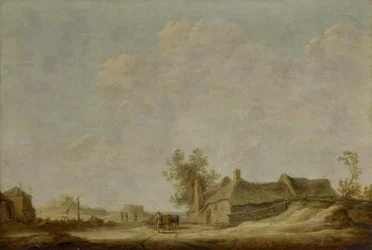 Sonnige Dünenlandschaft mit Ziehbrunnen