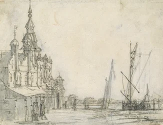 Blick auf die Groothoofdspoort von Nordosten, Dordrecht, 1618