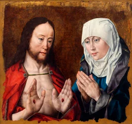 Christus zeigt seiner Mutter die Nagelwunden in seinen Händen, ca. 1490