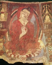 Buddha, sitzend auf einer Lotusblume, 5.-6. Jahrhundert