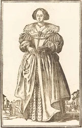 Edle Frau mit Fächer
