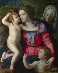 Die Madonna und das Kind mit Johannes dem Täufer und der Heiligen Elisabeth