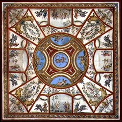 Deckenentwurf für den bemalten Frühstücksraum in Kedlestone Hall, Derbyshire, ca. 1760