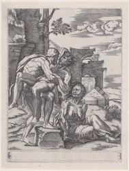 Herkules und Antäus, datiert 1533