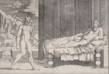 Lycaon wird in einen Wolf verwandelt, datiert 1524