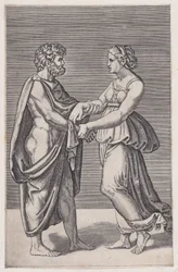 Mann und Frau Hand in Hand