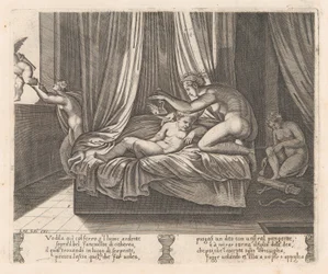 Psyche betrachtet Amor, aus der Geschichte von Amor und Psyche, erzählt von Apuleius