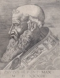 Papst Paul III., unbedeckter Kopf, datiert 1534