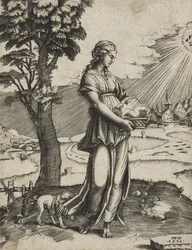 Die Kumanaische Sibylle, 1516 (Stich auf Büttenpapier)