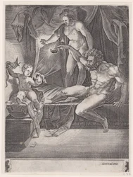Der junge Herkules in seiner Wiege, datiert 1533