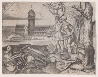 Zwei Männer auf einem Friedhof, ca. 1514-36