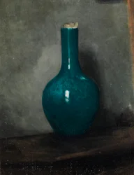 Blauer Vase auf grauem Hintergrund, ca. 1885